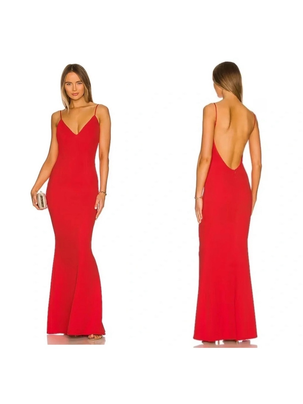 NEW Katie May Bambina Red Low Back Formal Dress Gown Size XS